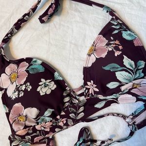 kona sol purple bikini top